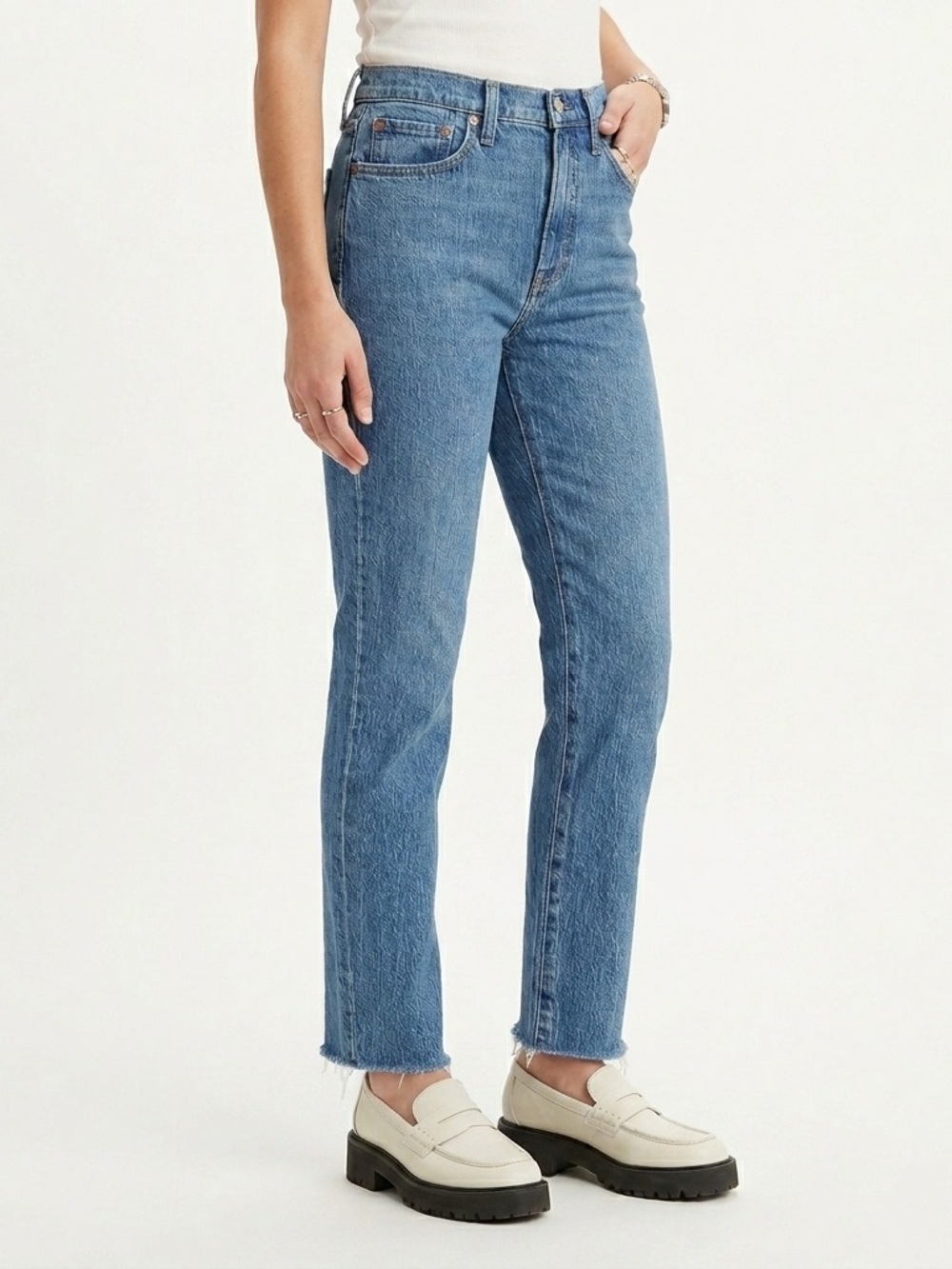 Madewell Perfect Vintage Jean High Rise Raw Hem Hemp Blend Earlside Wash 28T